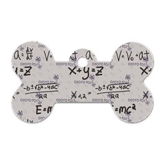 Pattern Wallpaper Math Formula Albert Einstein Dog Tag Bone (two Sides) by danenraven