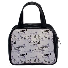 Pattern Wallpaper Math Formula Albert Einstein Classic Handbag (two Sides) by danenraven