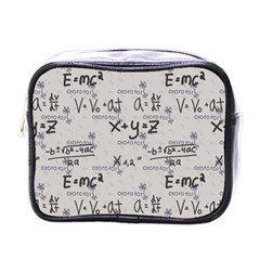 Pattern Wallpaper Math Formula Albert Einstein Mini Toiletries Bag (one Side) by danenraven