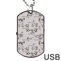 Pattern Wallpaper Math Formula Albert Einstein Dog Tag Usb Flash (one Side) by danenraven