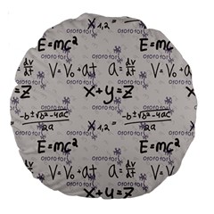 Pattern Wallpaper Math Formula Albert Einstein Large 18  Premium Round Cushions by danenraven