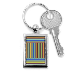 Abstract Stripe Pattern Rainbow Key Chain (rectangle) by Wegoenart