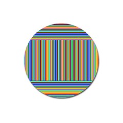 Abstract Stripe Pattern Rainbow Magnet 3  (round) by Wegoenart