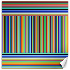 Abstract Stripe Pattern Rainbow Canvas 20  X 20  by Wegoenart