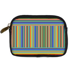 Abstract Stripe Pattern Rainbow Digital Camera Leather Case by Wegoenart