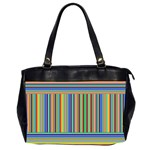 Abstract Stripe Pattern Rainbow Oversize Office Handbag (2 Sides) Front