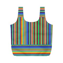 Abstract Stripe Pattern Rainbow Full Print Recycle Bag (m) by Wegoenart