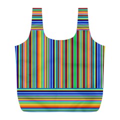 Abstract Stripe Pattern Rainbow Full Print Recycle Bag (l) by Wegoenart