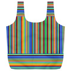 Abstract Stripe Pattern Rainbow Full Print Recycle Bag (xl) by Wegoenart