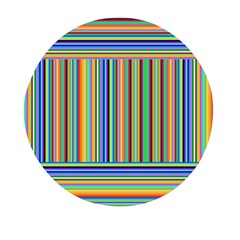 Abstract Stripe Pattern Rainbow Mini Round Pill Box (pack Of 3) by Wegoenart