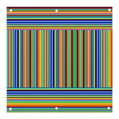 Abstract Stripe Pattern Rainbow Banner And Sign 3  X 3  by Wegoenart