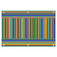 Abstract Stripe Pattern Rainbow Banner And Sign 6  X 4  by Wegoenart