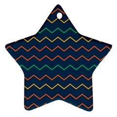 Pattern Zig Zag Colorful Zigzag Star Ornament (Two Sides)