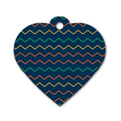 Pattern Zig Zag Colorful Zigzag Dog Tag Heart (One Side)