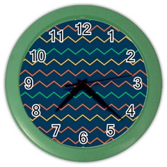 Pattern Zig Zag Colorful Zigzag Color Wall Clock