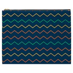 Pattern Zig Zag Colorful Zigzag Cosmetic Bag (XXXL) Front