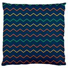 Pattern Zig Zag Colorful Zigzag Large Flano Cushion Case (Two Sides)