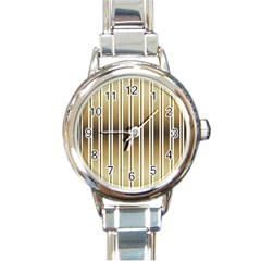 Green Background Line Pattern Round Italian Charm Watch