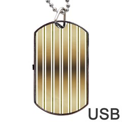 Green Background Line Pattern Dog Tag Usb Flash (one Side) by Wegoenart