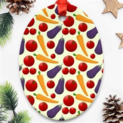 Vegetable Food Illustration Patterntexture Ornament (oval) by Wegoenart