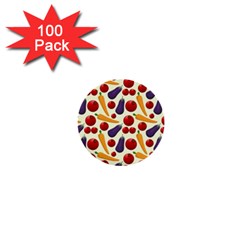 Vegetable Food Illustration Patterntexture 1  Mini Buttons (100 Pack)  by Wegoenart