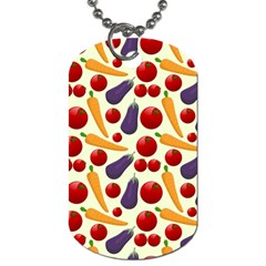 Vegetable Food Illustration Patterntexture Dog Tag (one Side) by Wegoenart