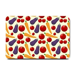 Vegetable Food Illustration Patterntexture Small Doormat  by Wegoenart