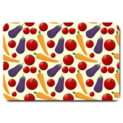 Vegetable Food Illustration Patterntexture Large Doormat  by Wegoenart