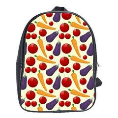 Vegetable Food Illustration Patterntexture School Bag (large) by Wegoenart