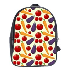 Vegetable Food Illustration Patterntexture School Bag (xl) by Wegoenart