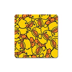 Duck Cartoon Background Pattern Square Magnet by Wegoenart