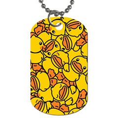 Duck Cartoon Background Pattern Dog Tag (two Sides) by Wegoenart