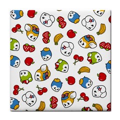 Illustration Vector Fruit Animal Cartoon Pattern Face Towel by Wegoenart