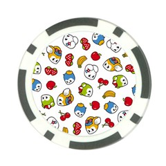 Illustration Vector Fruit Animal Cartoon Pattern Poker Chip Card Guard (10 Pack) by Wegoenart