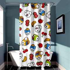 Illustration Vector Fruit Animal Cartoon Pattern Shower Curtain 36  X 72  (stall)  by Wegoenart