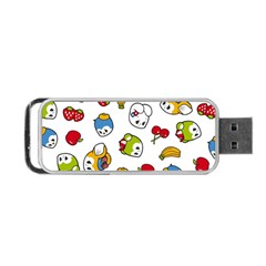 Illustration Vector Fruit Animal Cartoon Pattern Portable Usb Flash (two Sides) by Wegoenart