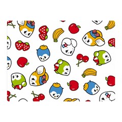 Illustration Vector Fruit Animal Cartoon Pattern Double Sided Flano Blanket (mini)  by Wegoenart