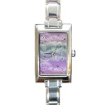 Bird Art Design Pattern Butterfly Rectangle Italian Charm Watch Front