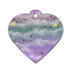 Bird Art Design Pattern Butterfly Dog Tag Heart (one Side) by Wegoenart