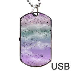 Bird Art Design Pattern Butterfly Dog Tag Usb Flash (two Sides) by Wegoenart