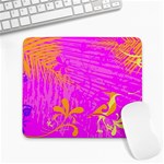 Spring Tropical Floral Palm Bird Pink Pattern Background Large Mousepads Front