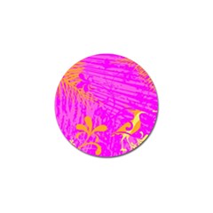 Spring Tropical Floral Palm Bird Pink Pattern Background Golf Ball Marker (4 Pack) by Wegoenart