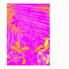 Spring Tropical Floral Palm Bird Pink Pattern Background Small Garden Flag (two Sides) by Wegoenart