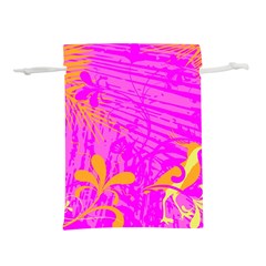 Spring Tropical Floral Palm Bird Pink Pattern Background Lightweight Drawstring Pouch (l)