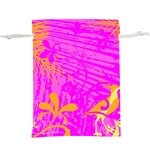 Spring Tropical Floral Palm Bird Pink Pattern Background  Lightweight Drawstring Pouch (XL) Front