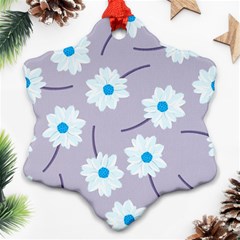 Flower Pattern Background Snowflake Ornament (two Sides)