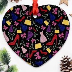 Fashion Pattern Accessories Design Heart Ornament (two Sides) by Wegoenart