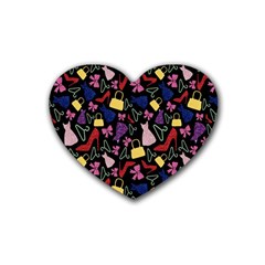 Fashion Pattern Accessories Design Rubber Heart Coaster (4 Pack) by Wegoenart