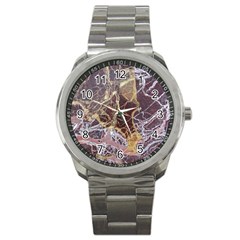 Marble Pattern Texture Rock Stone Surface Tile Sport Metal Watch by Ravend