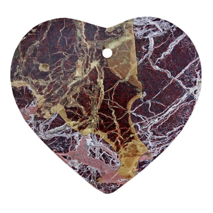 Marble Pattern Texture Rock Stone Surface Tile Heart Ornament (Two Sides)